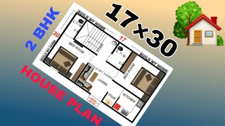 17 X 30 House Plan 2 Bedroom | 17x30 House Plan Design | 2 BHK MAKAN KA NAKSHA | #BUILDMYHOME