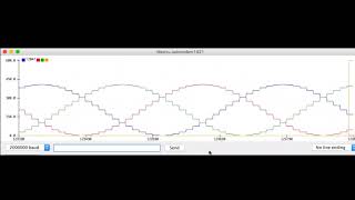 Imitating a 3 phase motor supply with Arduino's Serial Plotter