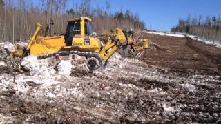 Komatsu D-155 and CAT D9R