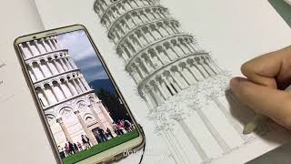 🇮🇹 Leaning Tower of Pisa | Dot-to-dot Colouring Process Video