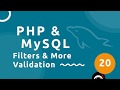PHP Tutorial (& MySQL) #20 - Filters & More Validation