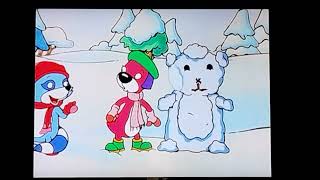 Jelly and Pinch making their Snowman