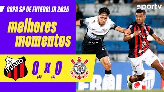 ITUANO 0 (4)X(5) 0 CORINTHIANS | MELHORES MOMENTOS | COPA SP DE FUTEBOL JR 2025 | sportv