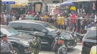 WATCH: Crowd Cheers As President Bola Tinubu Observes Juma'at Lagos Island Central Mosque