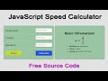 JavaScript Projects For Beginners With Source Code | Speed Calculator | Simple JS project