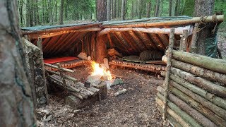 Overnighter at the SUPER Shelter plus expansion #bushcraft #supershelter