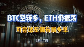 BTC已经转为多头结构，可适当开多，ETH仍需要等待机会。