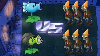 Plants vs Zombies • Snow Pea vs Gatling Pea vs Conehead Zombies