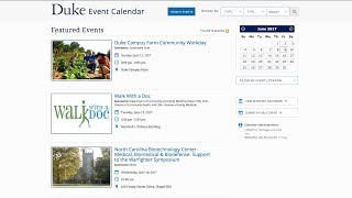 Navigating Duke's New Event Calendar Site