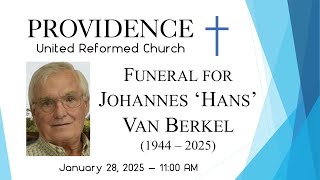 Providence URC - Funeral for Johannes 'Hans' Van Berkel