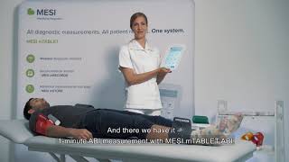 Demonstration of ankle-brachial index (ABI) measurement - MESI mTABLET ABI