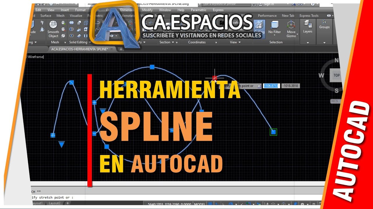 COMO UTILIZR LA HERRAMIENTA SPLINE EN AUTOCAD - YouTube