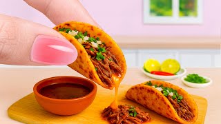 Miniature Cooking 🌮 Juiciest Homemade Quesa Birria Tacos | ASMR Miniature Cooking Food
