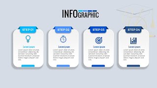 create 4 steps process infographic design in PowerPoint tutorial no 75