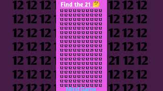 Find 21 👁 #quiz #testyourbrain #logicpuzzles #mathpuzzles #facts