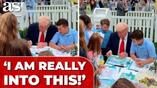 PRESIDENT TRUMP joins CHILDREN for COLORING at the 2025 EASTER EGG ROLL