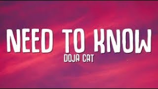 DojaCat - Need To Know (Lyrics)   | Baby I Need to know #Needtoknow #DojaCat #lyrics