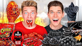 Eating Only One Color Of Food For 24 Hours!! How To Break 100 Rules with Rainbow Foods vs Friends