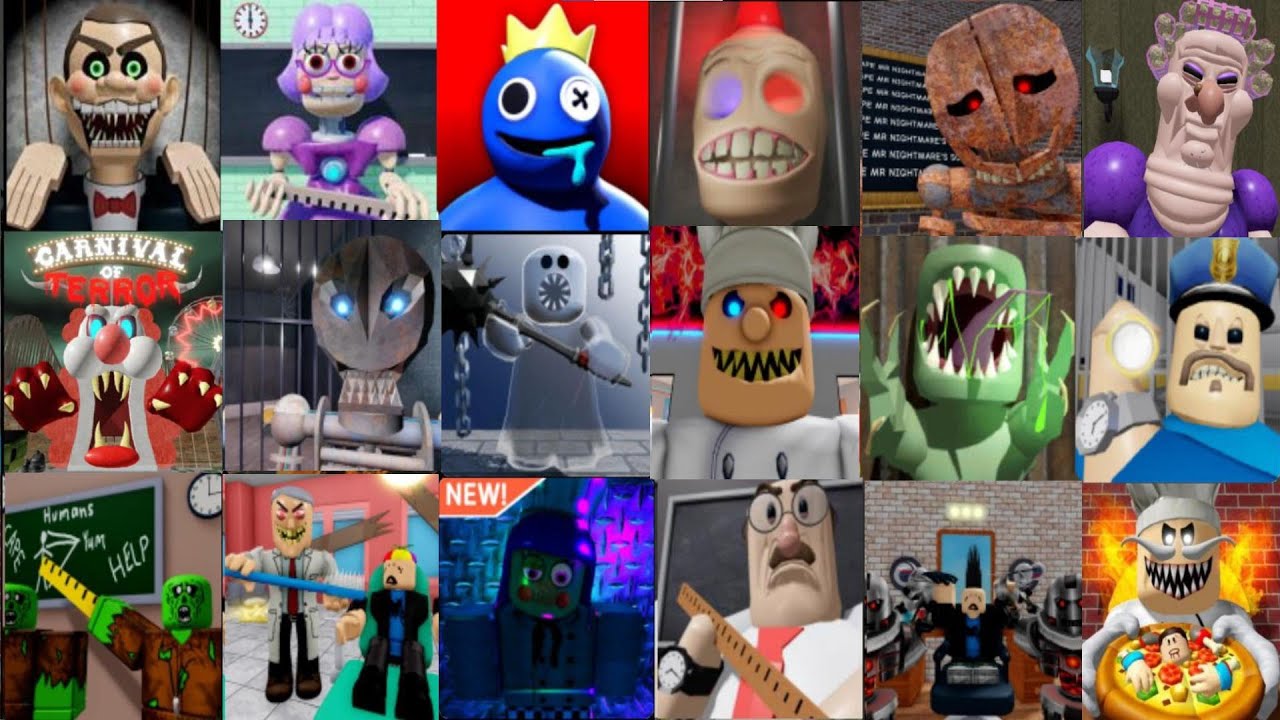 ALL Speed Runs From Fat Paps and Decent SCARY OBBY Gran, Barry, Wilson, Mr Nightmare, School, Zombie