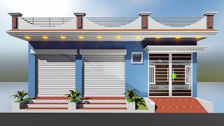 30x30 shop with car parking house 3D दुकान और मकान कार पार्किंग के साथ # Atoz house designing