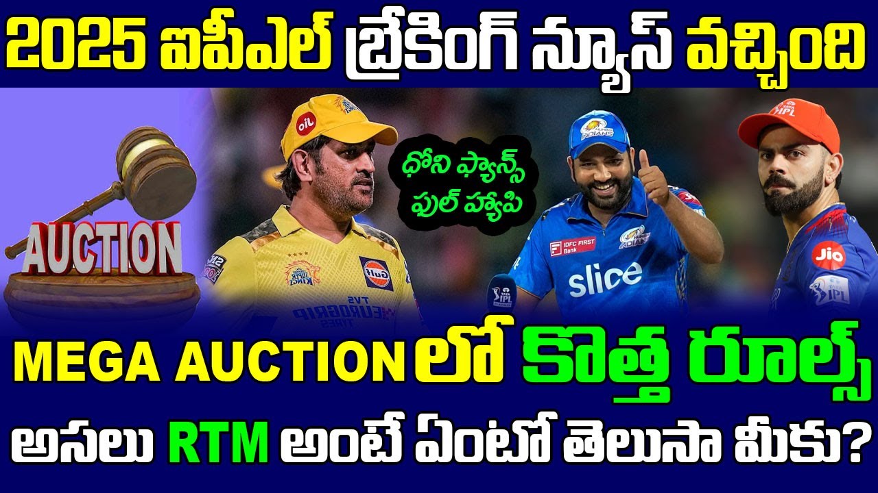 2025 IPL Mega Auction Retentions | What Is RTM In Telugu | Telugu Buzz ...