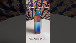 Titanium-Coated Obsidian Tower Crystal | Thee Light Within