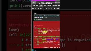 Reshape, Zero array, Convert Multi D to 1 D of array in numpy #shorts #numpy #python #program #ai