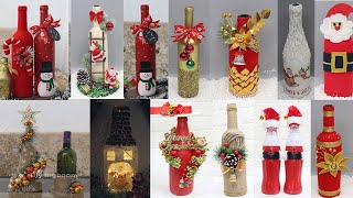 15 christmas bottle decoration ideas | Christmas bottle art ideas