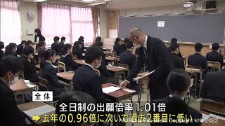 宮城県の公立高校で入学試験　全日制出願倍率は過去2番目に低い1.01倍（20220304OA)