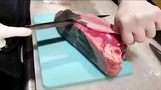 How To Butcher Wagyu Beef Tongue - Japanese Street Food
