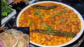 لوبيا بالمرقاز مع خبز مطلوع 👌بأسهل طريقة والبنة ياخويا ياخويا خرافية 😋