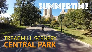 New York City Virtual Run:  Summertime Treadmill Scenery Around Central Park, NYC