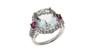 Rarities Multigemstone Cushion and Round Sterling Ring