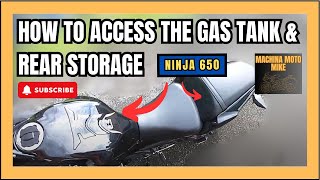 How to access gas tank and rear storage space: Kawasaki Ninja 650