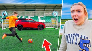 Surprising My GIRLFRIEND with her DREAM CAR! Then SMASHING it... (Football Challenge)