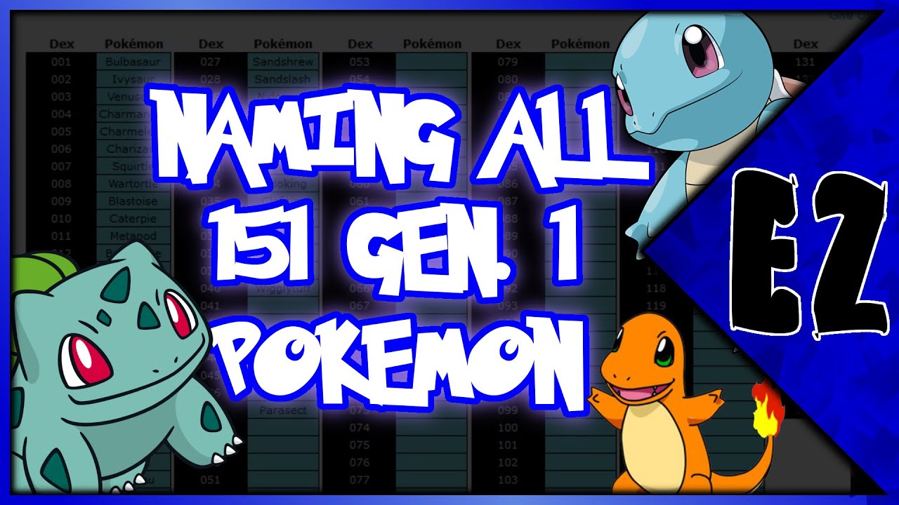 Naming All 151 Pokemon! (Gen 1 Quiz) - YouTube