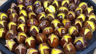 Roasted chestnuts master two tricks, chestnuts peel automatically, sweet and glutinous