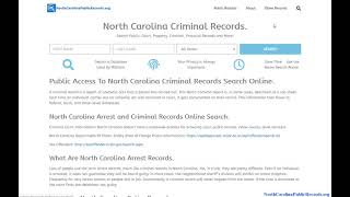 Public Access To North Carolina Criminal Records Search Online.