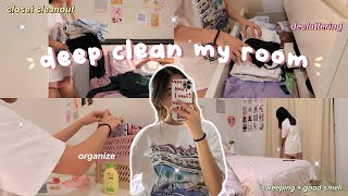 a day in my life : deep clean my room with me! declutter, organize, closet cleanout (ෆ˙ᵕ˙ෆ)♡✨