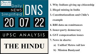 THE HINDU Analysis, 20 July, 2022 (Daily Current Affairs for UPSC IAS) – DNS