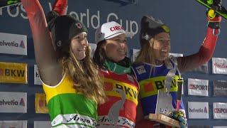 Canadians Thompson, Sherret and Schmidt sweep ski cross podium in Switzerland | #CBCSports