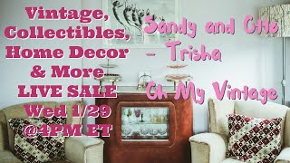 Exclusive Live Sale Incredible Deals on Unique Vintage Home Décor | Jan 29 @4pm et (1pm pt)