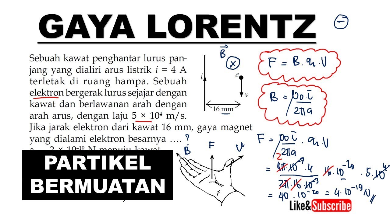 PEMBAHASAN SOAL GAYA LORENTZ PADA MUATAN BERGERAK DALAM MEDAN MAGNET ...