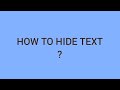 How to hide text using click on button | Easy to learn with coder