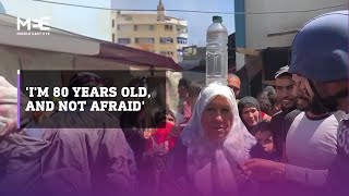 An 80-year-old Palestinian grandmother refuses to leave Jabalia camp despite Israeli strikes
