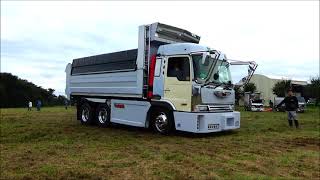 マルフジ 健一海産 日野プロフィア デコトラ箱車 乗車 ダブルマフラー空吹かし マルフジ 健一海産 日野プロフィア デコトラ箱車 乗車 ダブルマフラー空吹かし