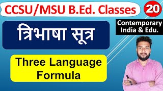 त्रिभाषा सूत्र Tri Bhasha Sutra Three Language Formula, tribhasha sutra kya hai gun dosh b.ed class