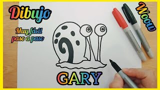 GARY, Como dibujar a GARY de Bob Esponja paso a paso, Dibujos fáciles.