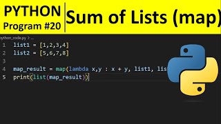 Python Program #20 - Add Lists using Map Function in Python
