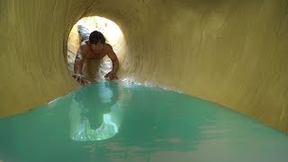 41Day We Build Temple Underground House Water Slide To Tunnel Underground Swimming Pools